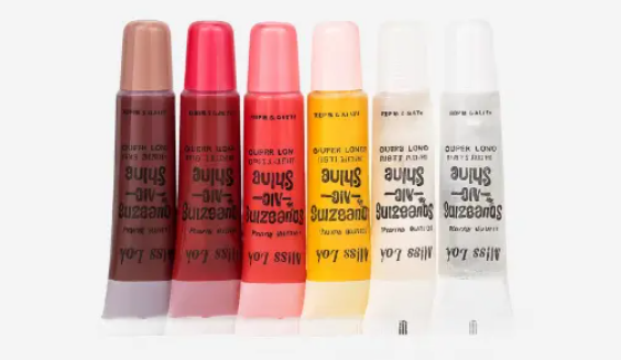 6Pcs Romantic May Squeeze N Shine Lip Gloss Fruity Lip Balm Lipgloss Moisturizing smooth long lasting make up.