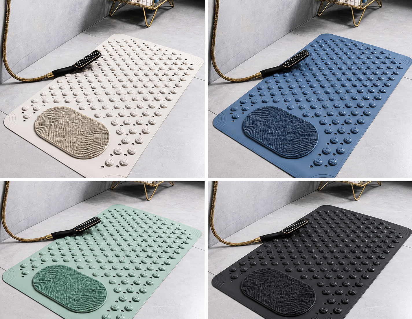 Bathroom Mats Anti-Slip Bathmats Bathroom/Shower Mat with Foot ScrubbeR,Bathroom floor mat with leg scrubber