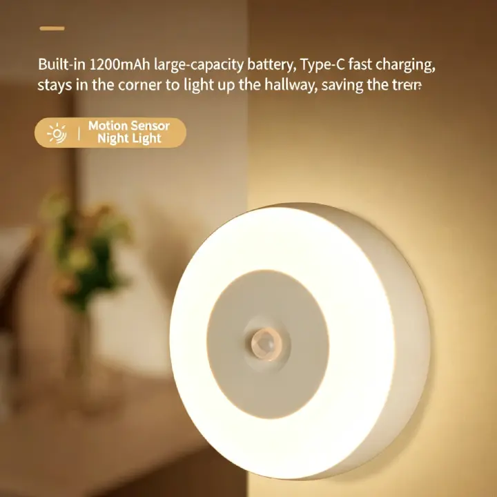 Rechargeable Led Night Light Motion Sensor Light Wireless Wall Lamp Reading Book Light for Bedroom Cabinet
