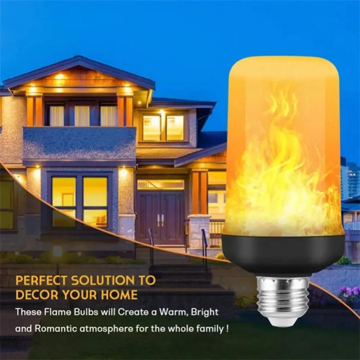 E27 LED Flame Light Bulbs 4 Modes Party LED Flame Effect Light Simulation Fire Lights Bulb KTV Festival Garden Decor Light