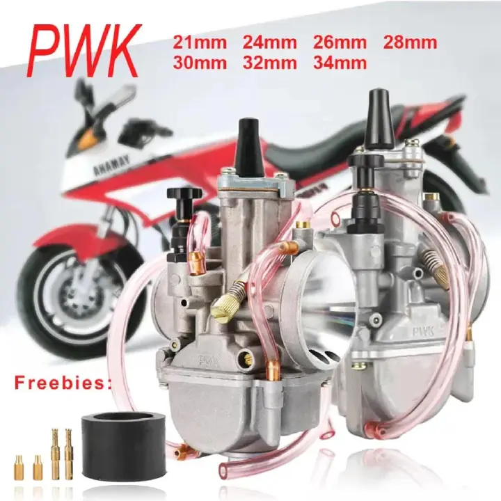 Motorcycle Carburetor With Free Jet For Keihin KOSO PWK 24 26 28 30 32 34mm 2T 4T ATV Quad Go Kart Dirt Bike Scooter 50-250cc