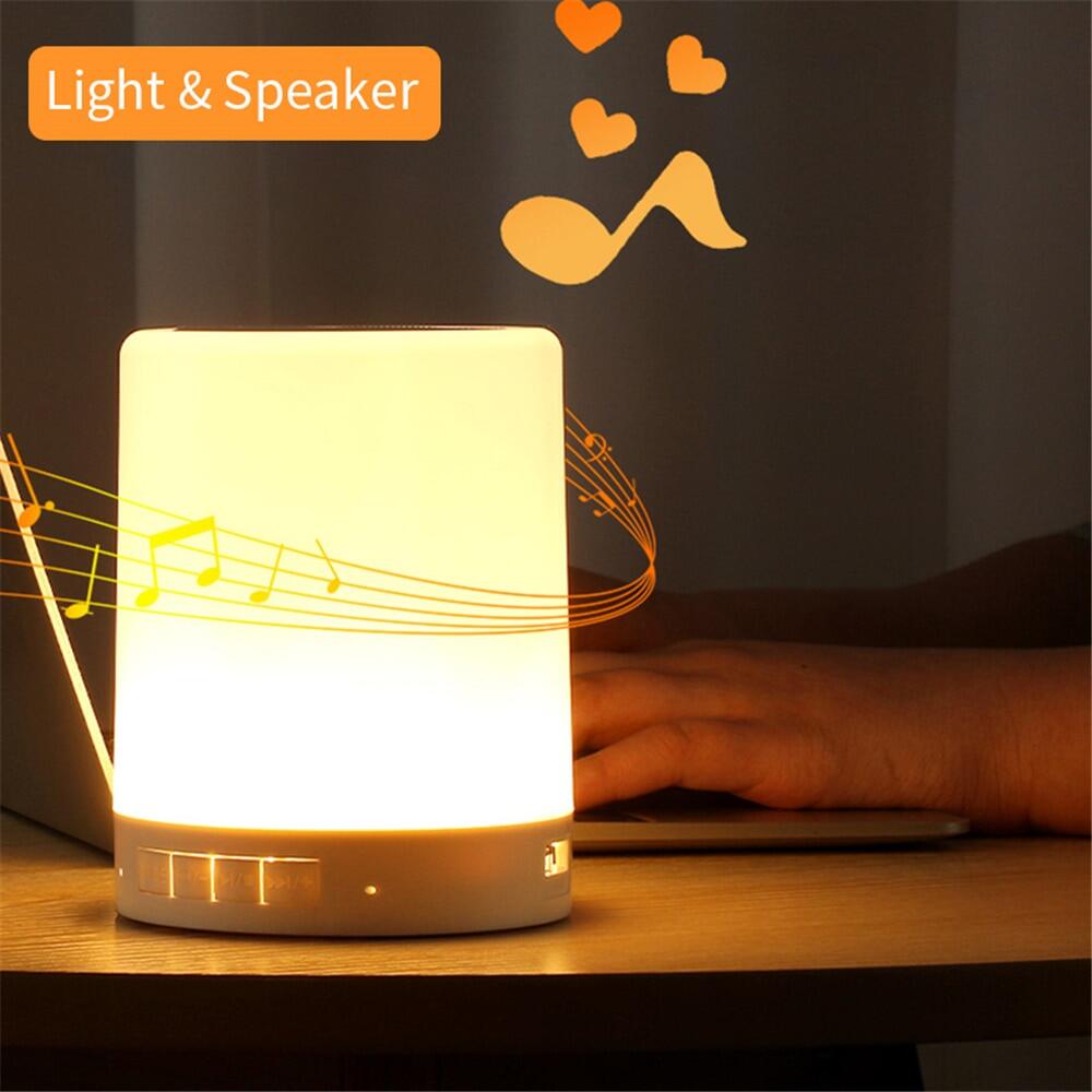 Portable Bluetooth Speaker Player Touch Pat Light Wireless Speaker Colorful LED Night Light Bedside Table Lamp for Better Sleeps