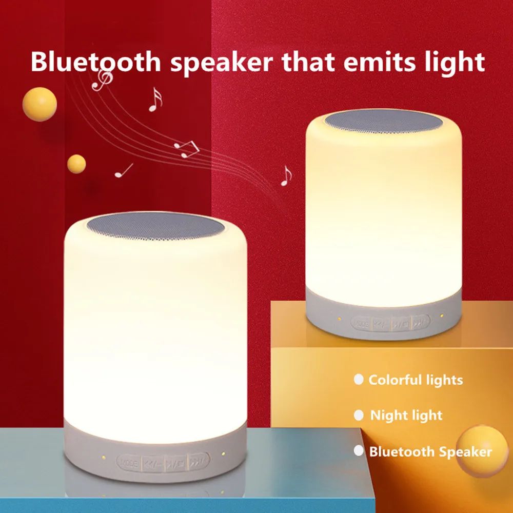 Night Light Bluetooth Speaker Wireless Portable Mini Player Touch Clap Light Colorful Led Bedside Table Lamp For Bedroom Outdoor