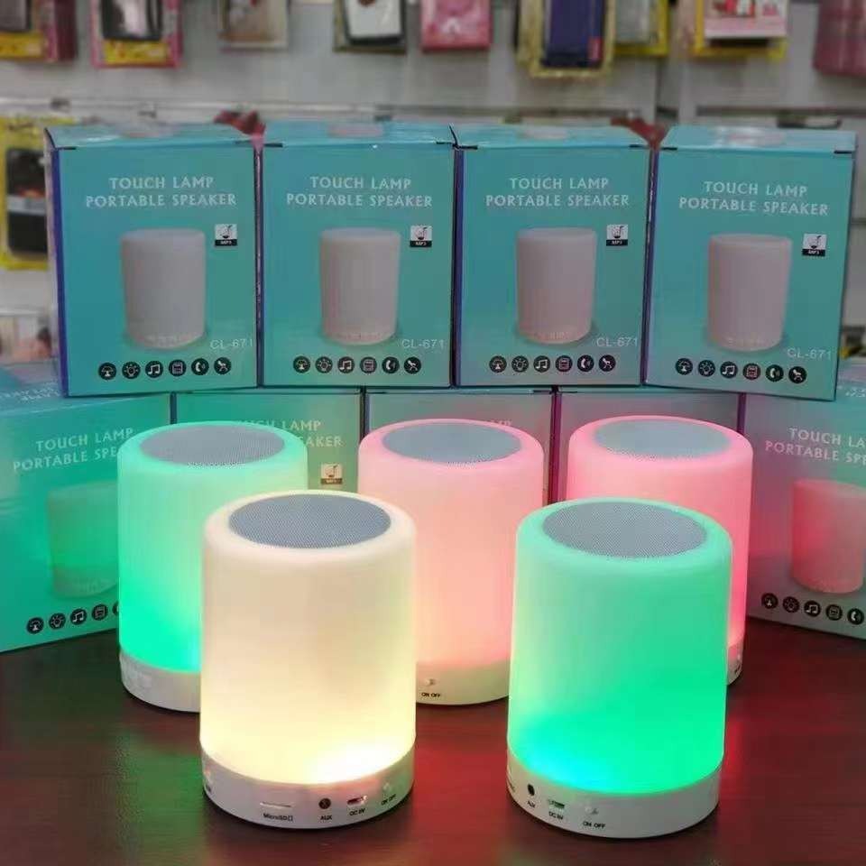 Portable Bluetooth Speaker Player Touch Pat Light Wireless Speaker Colorful LED Night Light Bedside Table Lamp for Better Sleeps