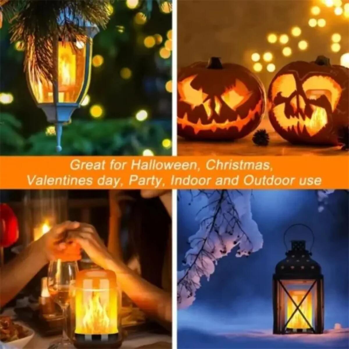 E27 LED Flame Light Bulbs 4 Modes Party LED Flame Effect Light Simulation Fire Lights Bulb KTV Festival Garden Decor Light