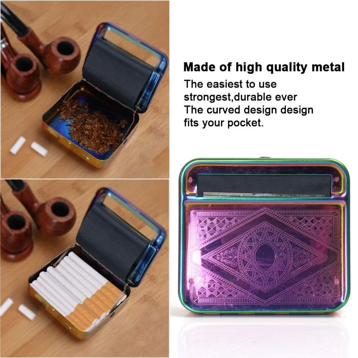 Automatic Rolling Paper Machine Portable Metal Tobacco Storage Roller Cigarette Maker Smoking Accessories Gadgets