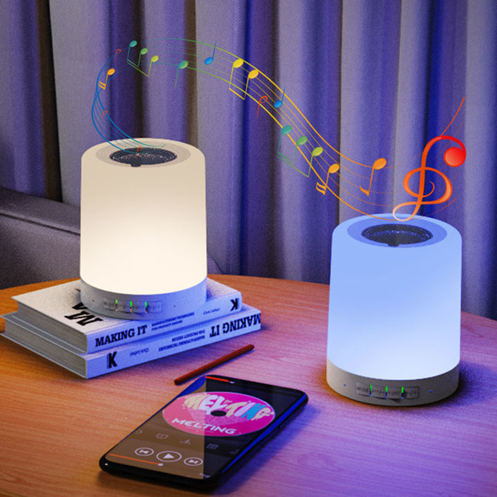 Portable Bluetooth Speaker Player Touch Pat Light Wireless Speaker Colorful LED Night Light Bedside Table Lamp for Better Sleeps