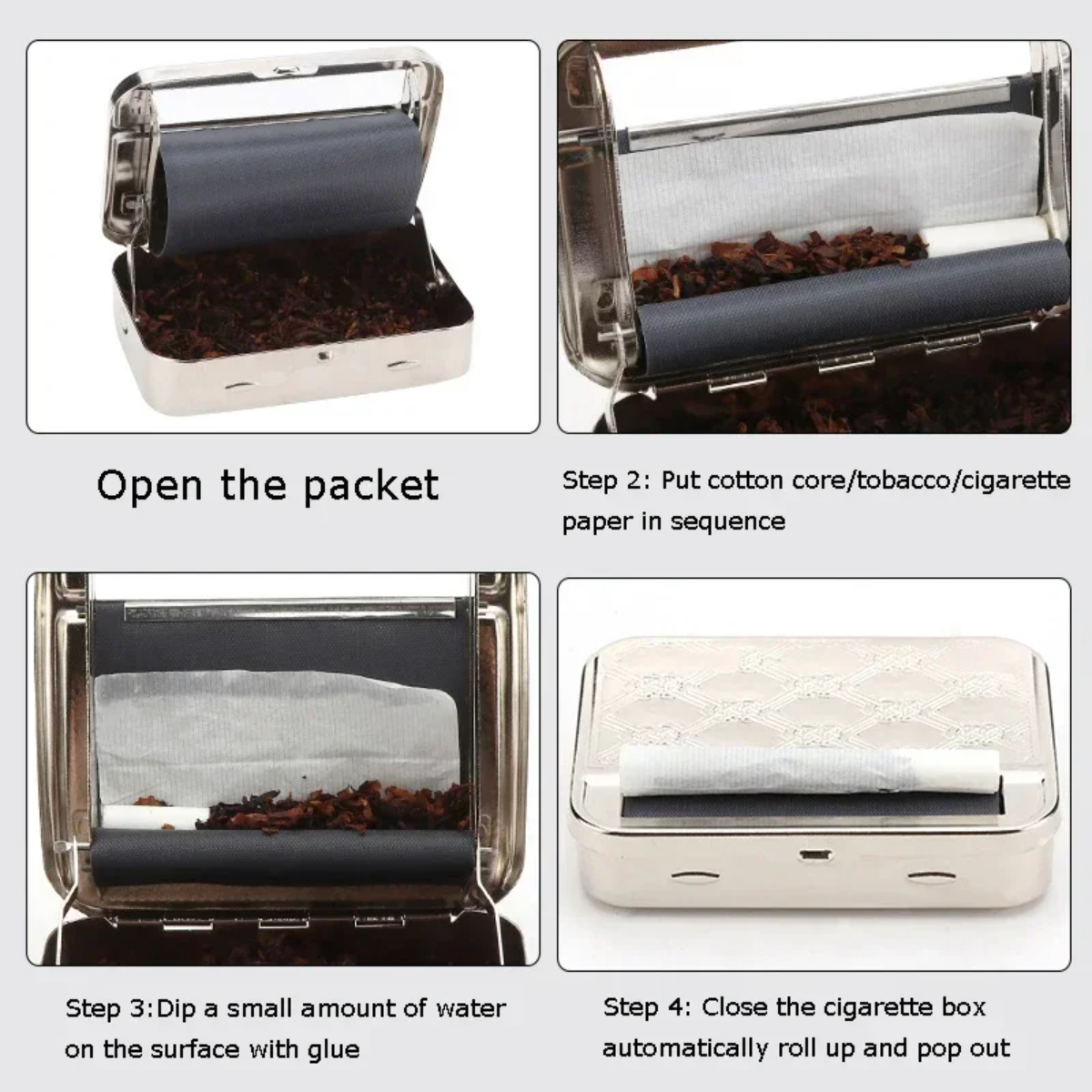 Automatic Rolling Paper Machine Portable Metal Tobacco Storage Roller Cigarette Maker Smoking Accessories Gadgets
