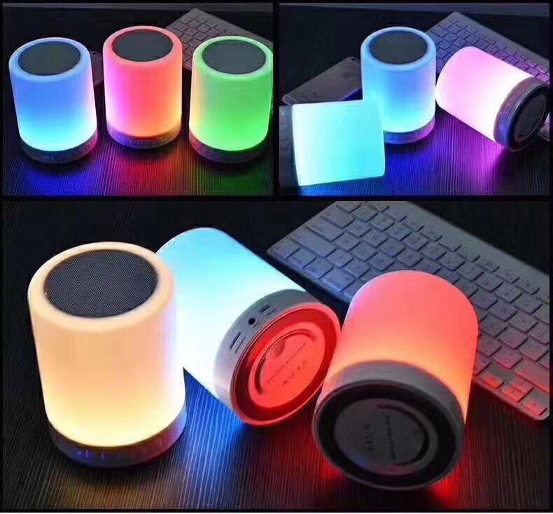 Portable Bluetooth Speaker Player Touch Pat Light Wireless Speaker Colorful LED Night Light Bedside Table Lamp for Better Sleeps