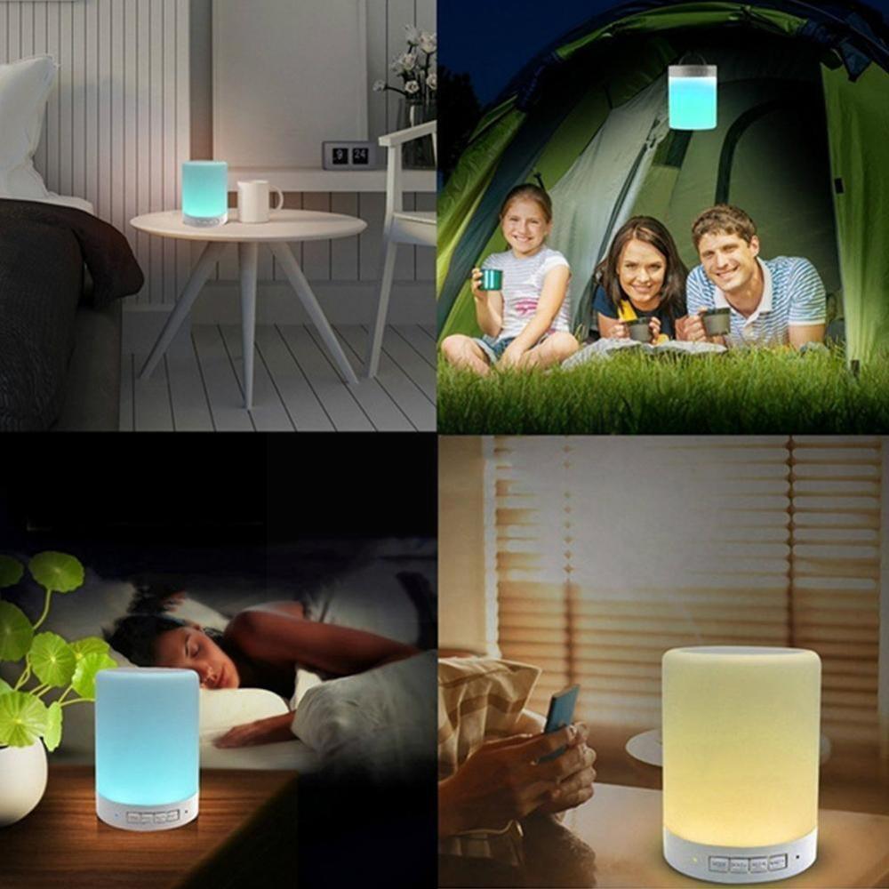 Portable Bluetooth Speaker Player Touch Pat Light Wireless Speaker Colorful LED Night Light Bedside Table Lamp for Better Sleeps