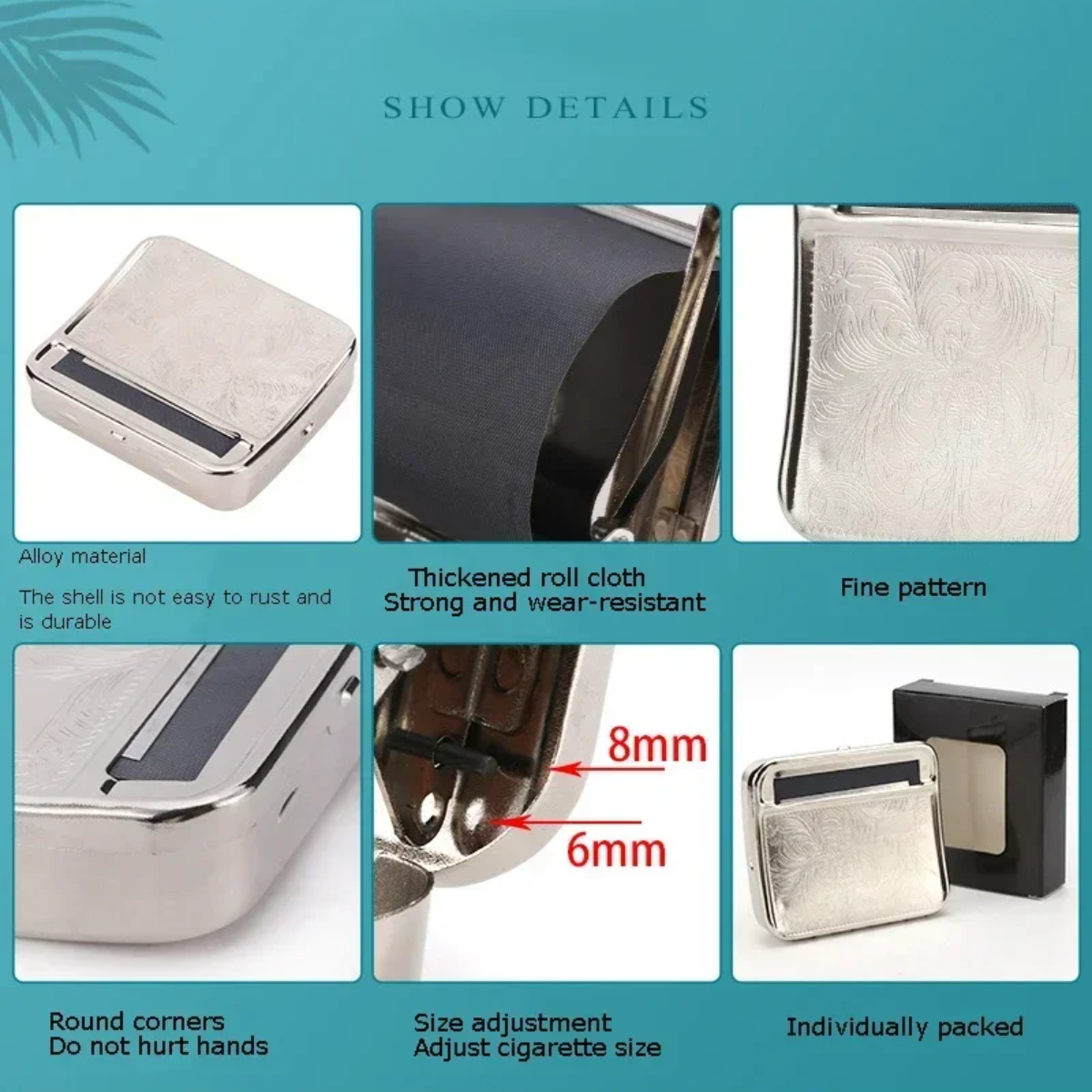 Automatic Rolling Paper Machine Portable Metal Tobacco Storage Roller Cigarette Maker Smoking Accessories Gadgets