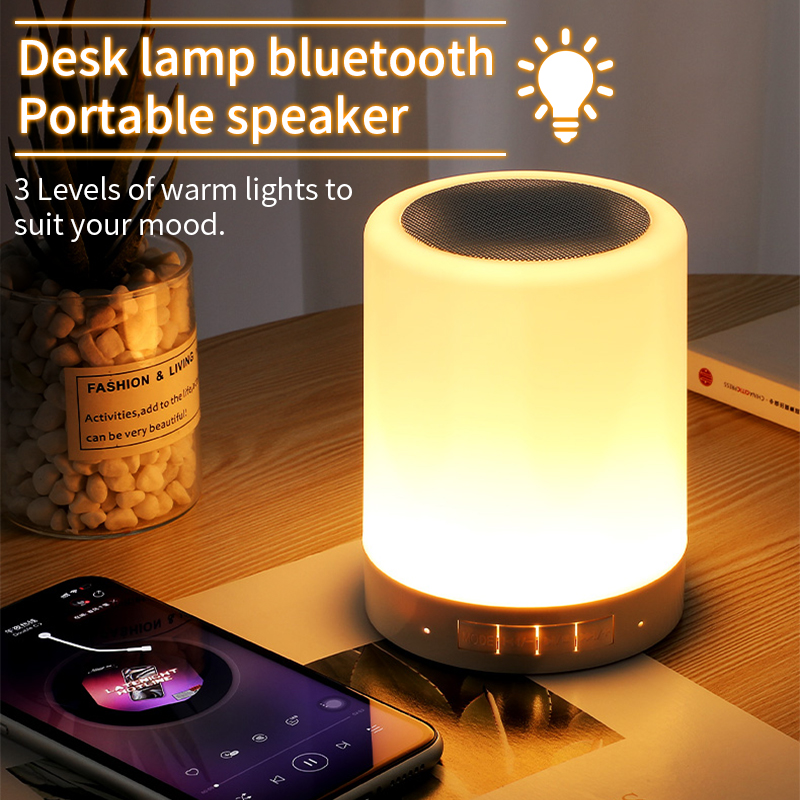 Portable Bluetooth Speaker Player Touch Pat Light Wireless Speaker Colorful LED Night Light Bedside Table Lamp for Better Sleeps
