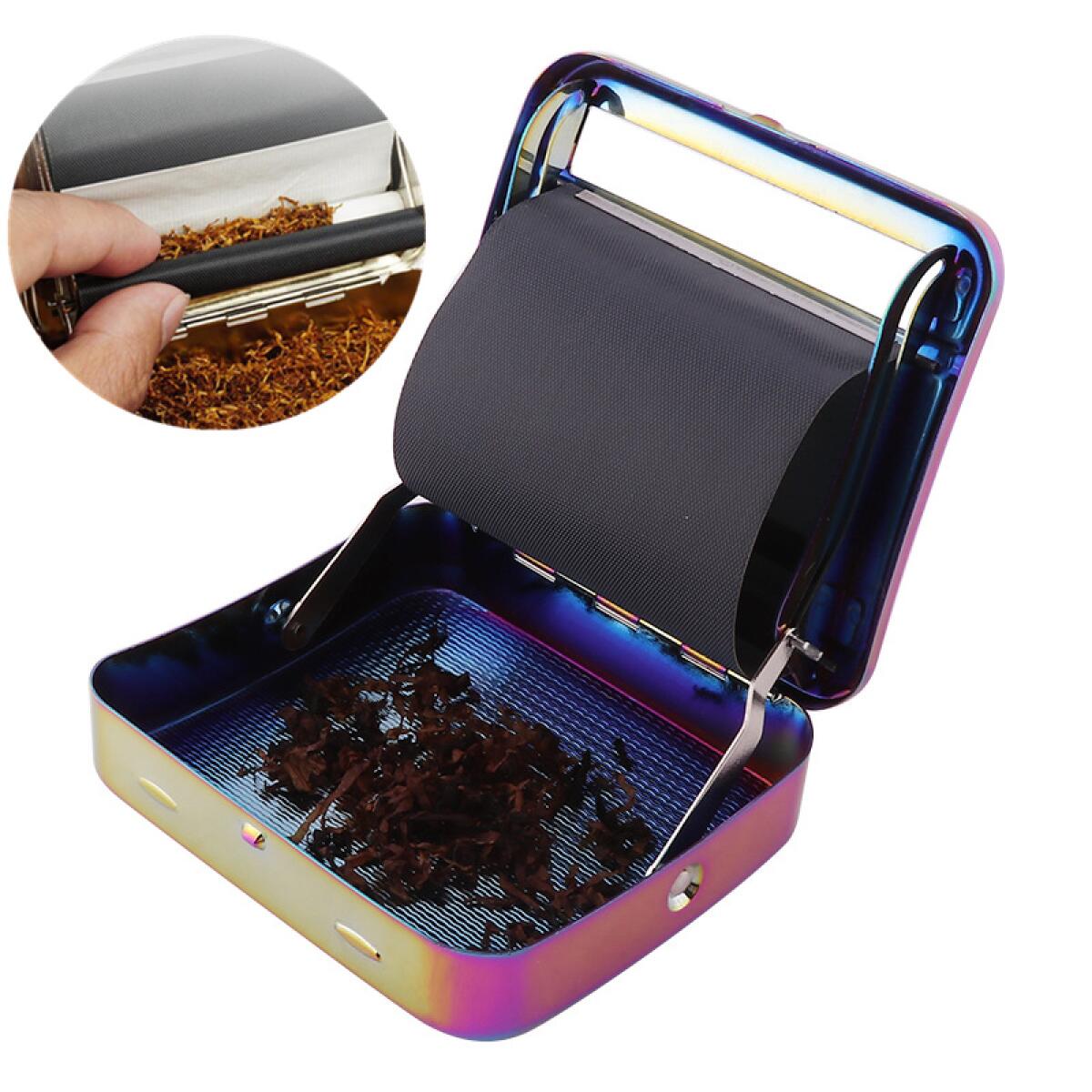 Automatic Rolling Paper Machine Portable Metal Tobacco Storage Roller Cigarette Maker Smoking Accessories Gadgets