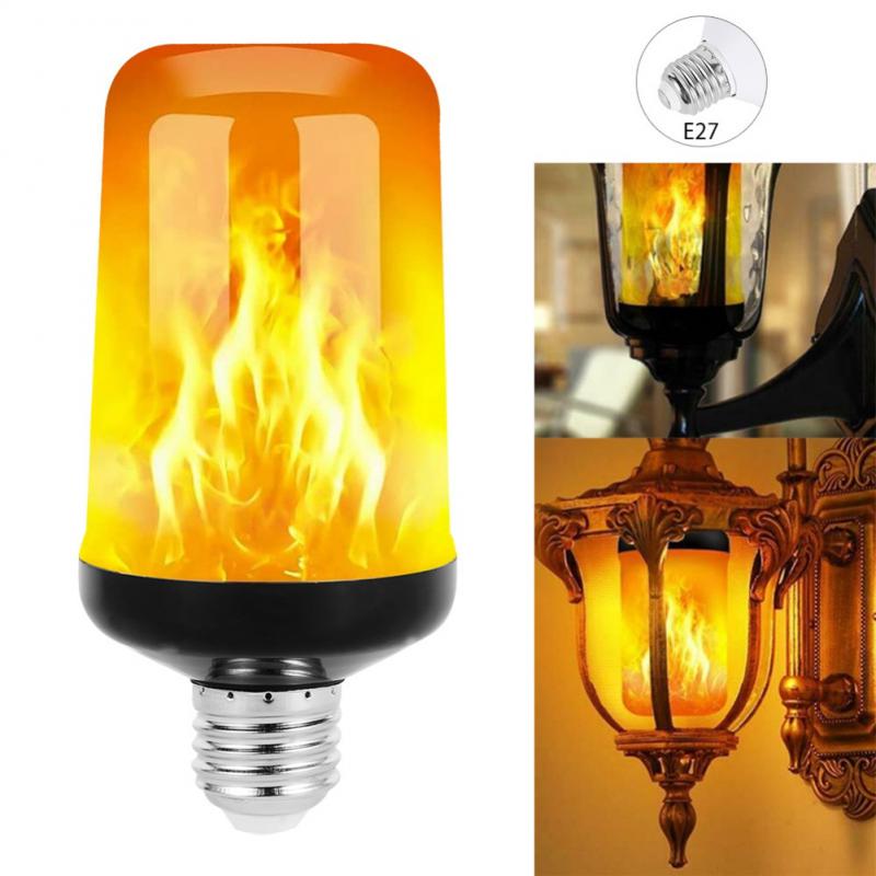 E27 LED Flame Light Bulbs 4 Modes Party LED Flame Effect Light Simulation Fire Lights Bulb KTV Festival Garden Decor Light