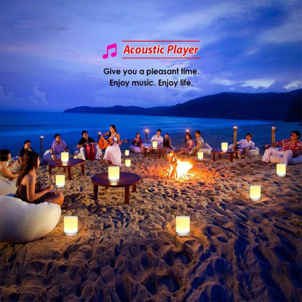 Night Light Bluetooth Speaker Wireless Portable Mini Player Touch Clap Light Colorful Led Bedside Table Lamp For Bedroom Outdoor
