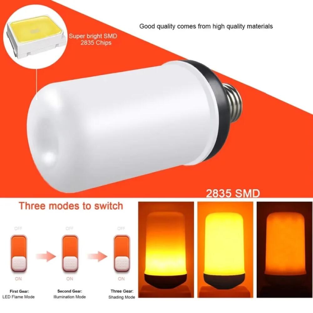 E27 LED Flame Light Bulbs 4 Modes Party LED Flame Effect Light Simulation Fire Lights Bulb KTV Festival Garden Decor Light