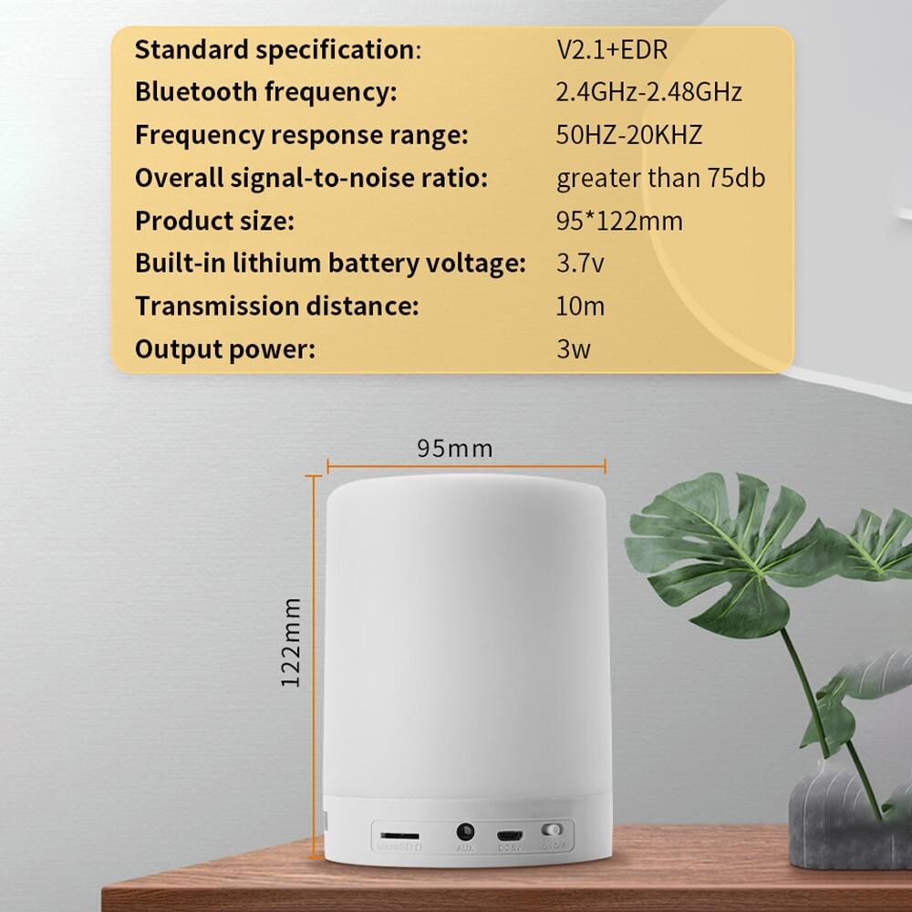 Portable Bluetooth Speaker Player Touch Pat Light Wireless Speaker Colorful LED Night Light Bedside Table Lamp for Better Sleeps