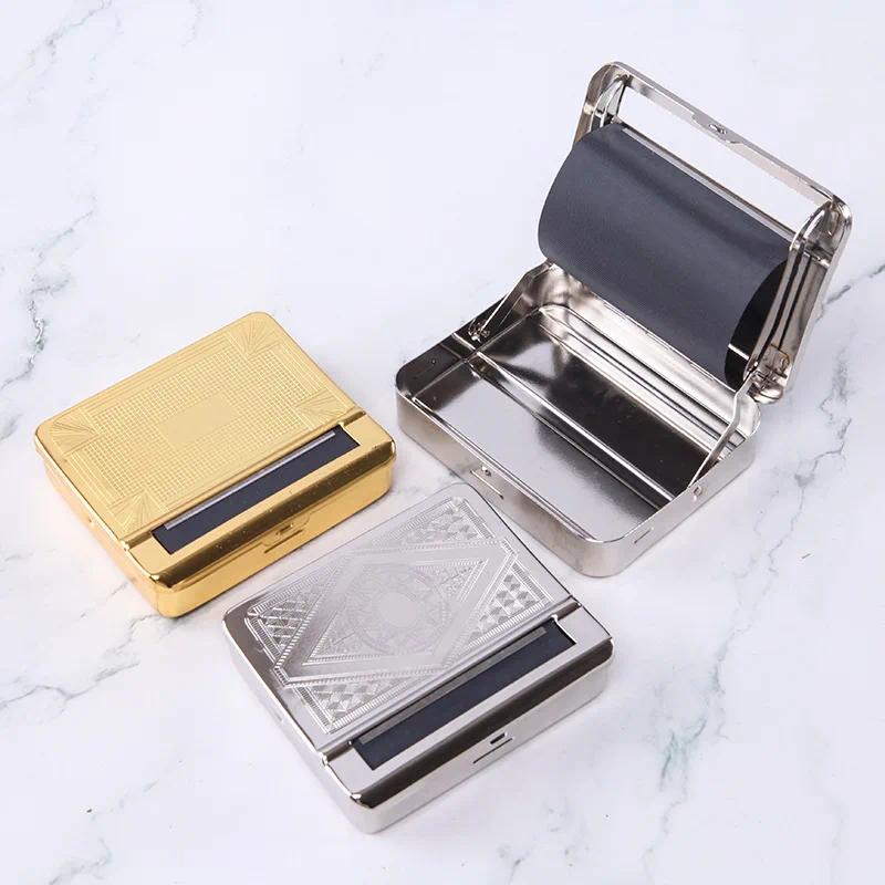 Automatic Rolling Paper Machine Portable Metal Tobacco Storage Roller Cigarette Maker Smoking Accessories Gadgets