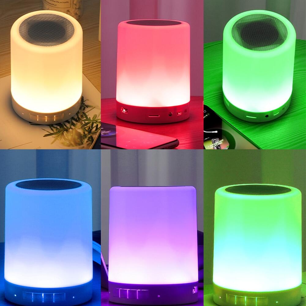 Night Light Bluetooth Speaker Wireless Portable Mini Player Touch Clap Light Colorful Led Bedside Table Lamp For Bedroom Outdoor