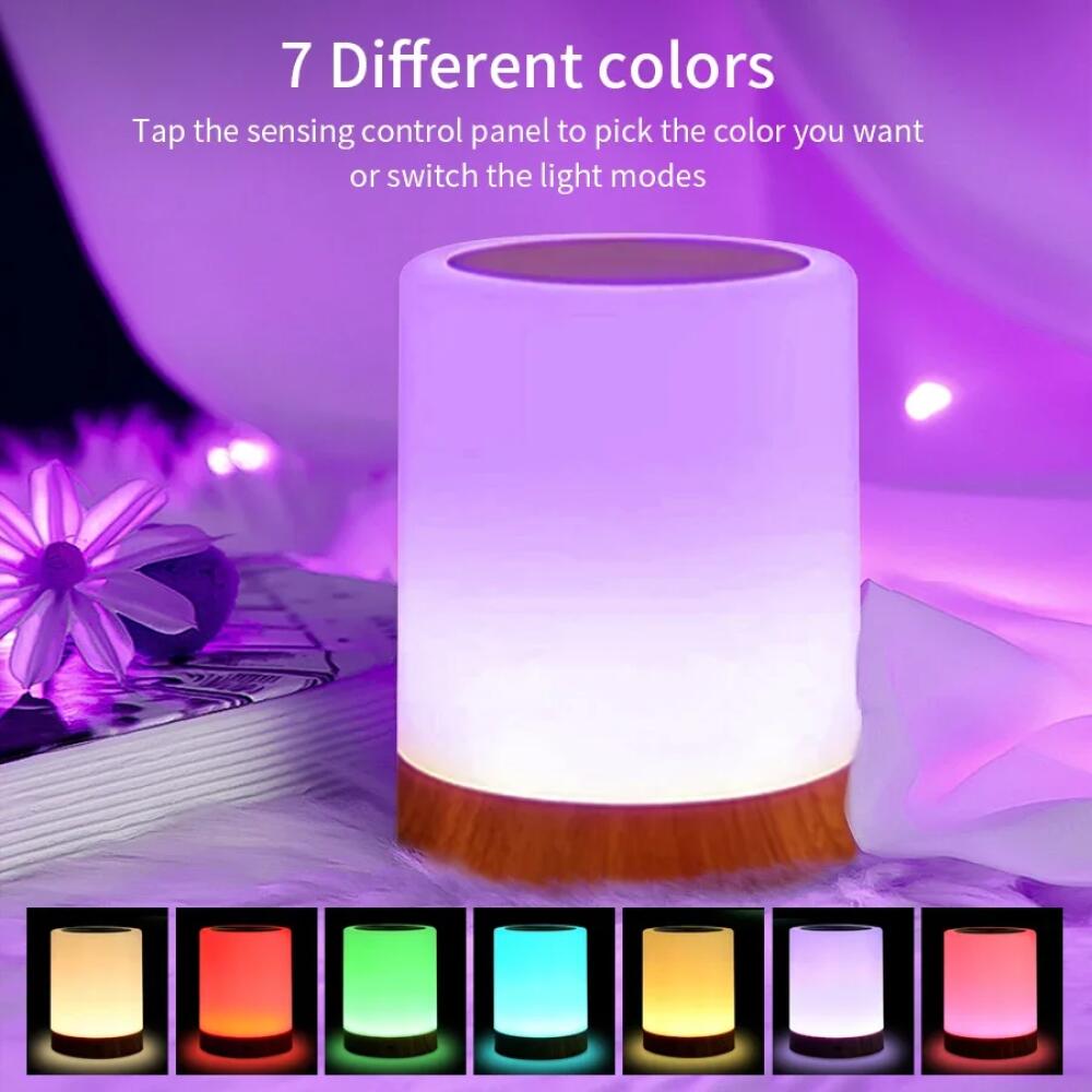 Night Light Bluetooth Speaker Wireless Portable Mini Player Touch Clap Light Colorful Led Bedside Table Lamp For Bedroom Outdoor