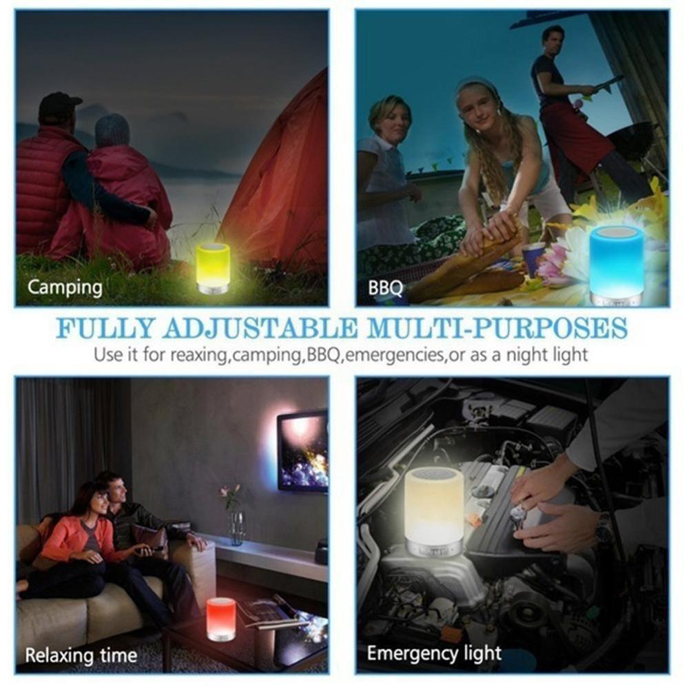 Portable Bluetooth Speaker Player Touch Pat Light Wireless Speaker Colorful LED Night Light Bedside Table Lamp for Better Sleeps