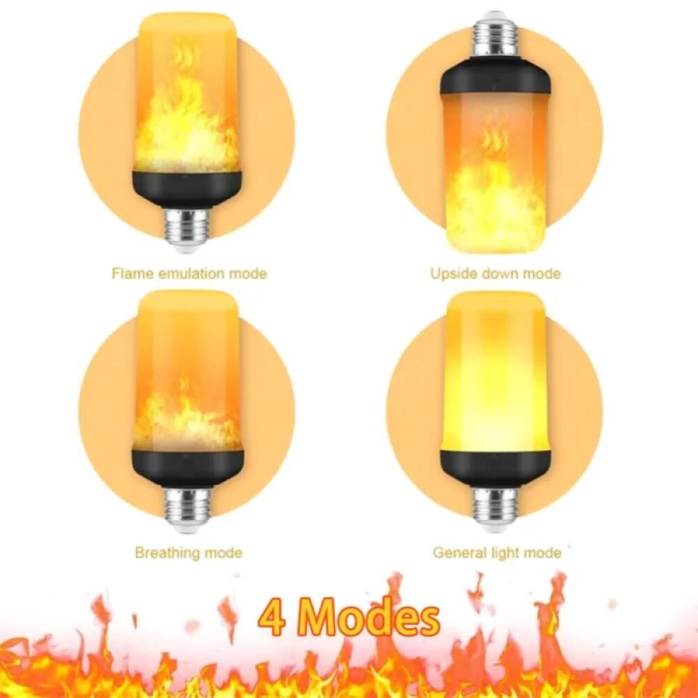 E27 LED Flame Light Bulbs 4 Modes Party LED Flame Effect Light Simulation Fire Lights Bulb KTV Festival Garden Decor Light