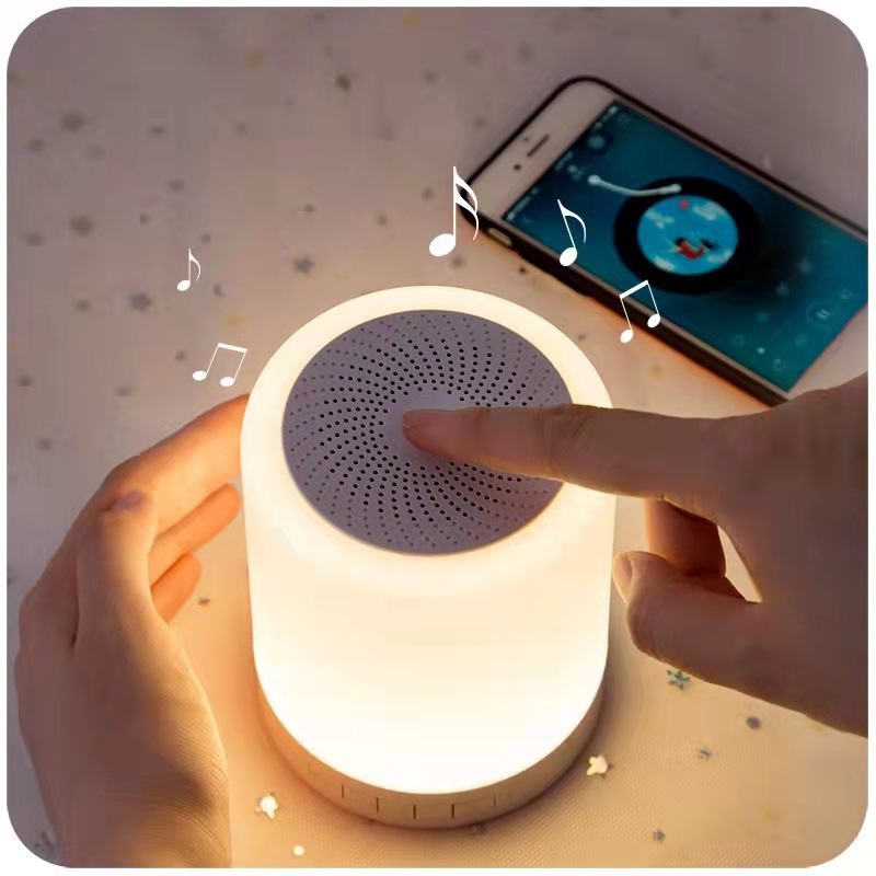 Portable Bluetooth Speaker Player Touch Pat Light Wireless Speaker Colorful LED Night Light Bedside Table Lamp for Better Sleeps