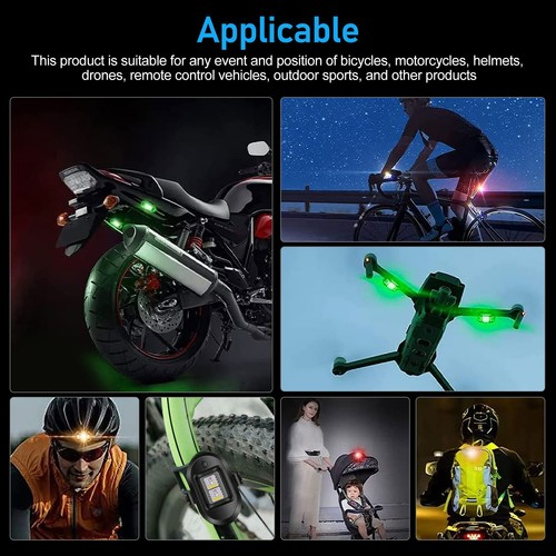 USB Rechargeable 7Color Bike Light Bicycle Safety Cycling Warning Rear Lamp Cross border motorcycle LED charging flashing light drone airplane light night navigation light bicycle electric bike warnin