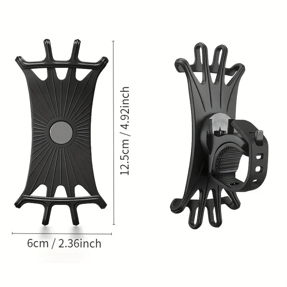 360 Rotatable Mobile Phone Bicycle Motorcycle Holder Bike Safe Bracket Silicone Support Silicone Pull Type For All Phone Stand For iPhone Samsung Xiaomi Gsm Houder Fiets