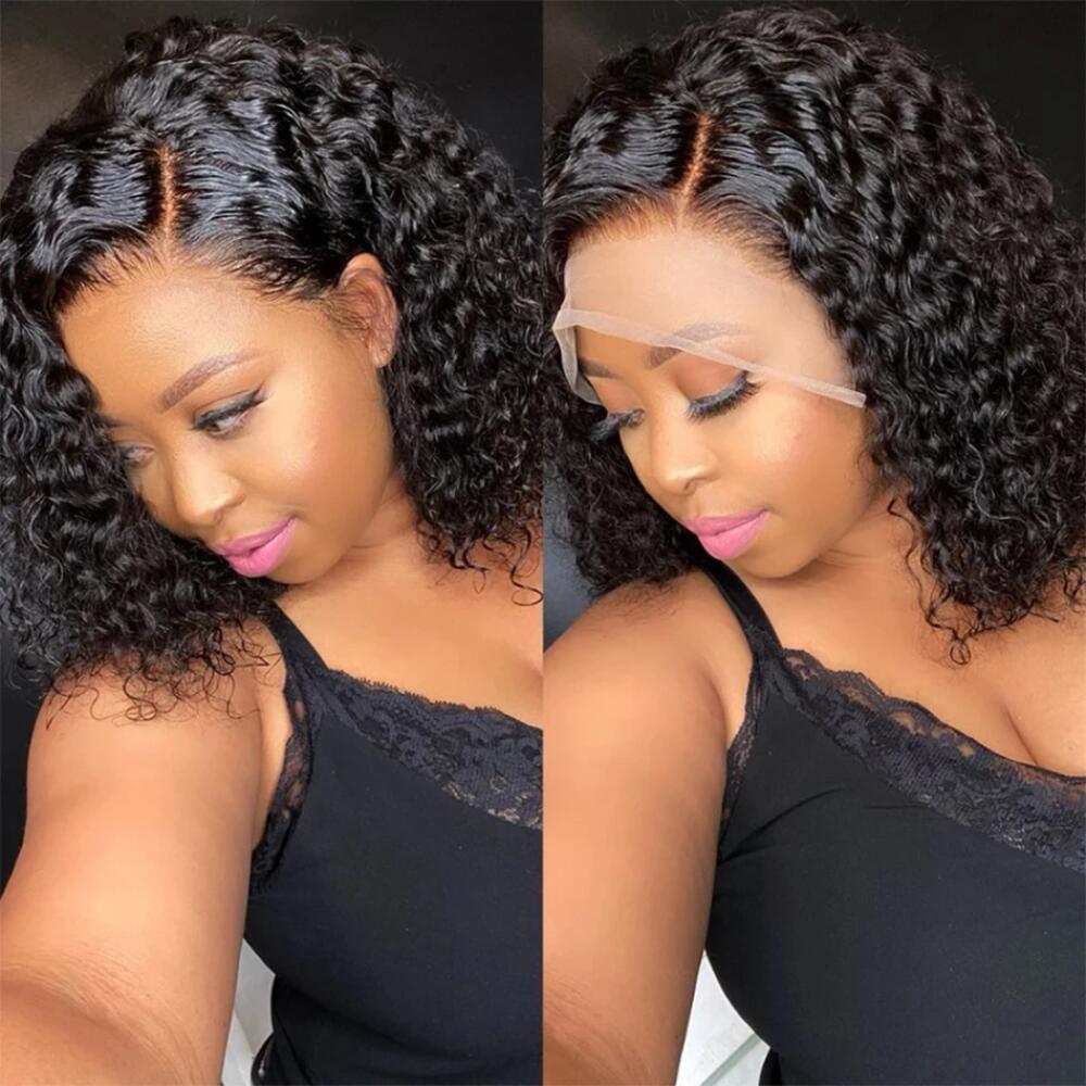 Deep Wave Bob Wig 13x4 Deep Curly Wig Human Hair 13×6 Lace Frontal Wigs 250 Density Glueless Wigs