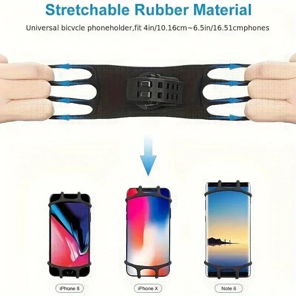 360 Rotatable Mobile Phone Bicycle Motorcycle Holder Bike Safe Bracket Silicone Support Silicone Pull Type For All Phone Stand For iPhone Samsung Xiaomi Gsm Houder Fiets