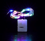 1M/2M LED copper wire lamp Christmas light string bouquet cake atmosphere small colorful lamp Halloween battery light string button
