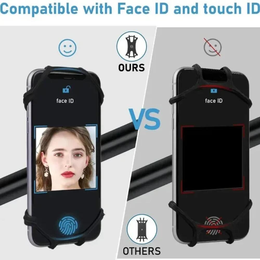 360 Rotatable Mobile Phone Bicycle Motorcycle Holder Bike Safe Bracket Silicone Support Silicone Pull Type For All Phone Stand For iPhone Samsung Xiaomi Gsm Houder Fiets