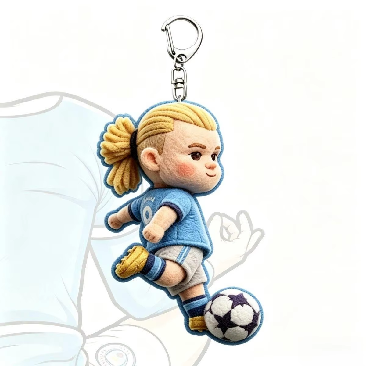 Q Version Harland Football Acrylic Keychain Cute Star Player Backpack Hanging Chain Fan Memorabilia Creative Gift Sports Decor