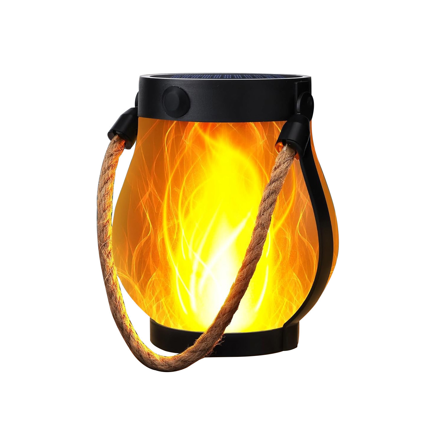 Portable Retro Camping Lantern Outdoor Bedroom study Hanging Tent Light Metal Handle Flashlight Vintage Garden Decorative Lights Outdoor Waterproof Solar Flame Lamp