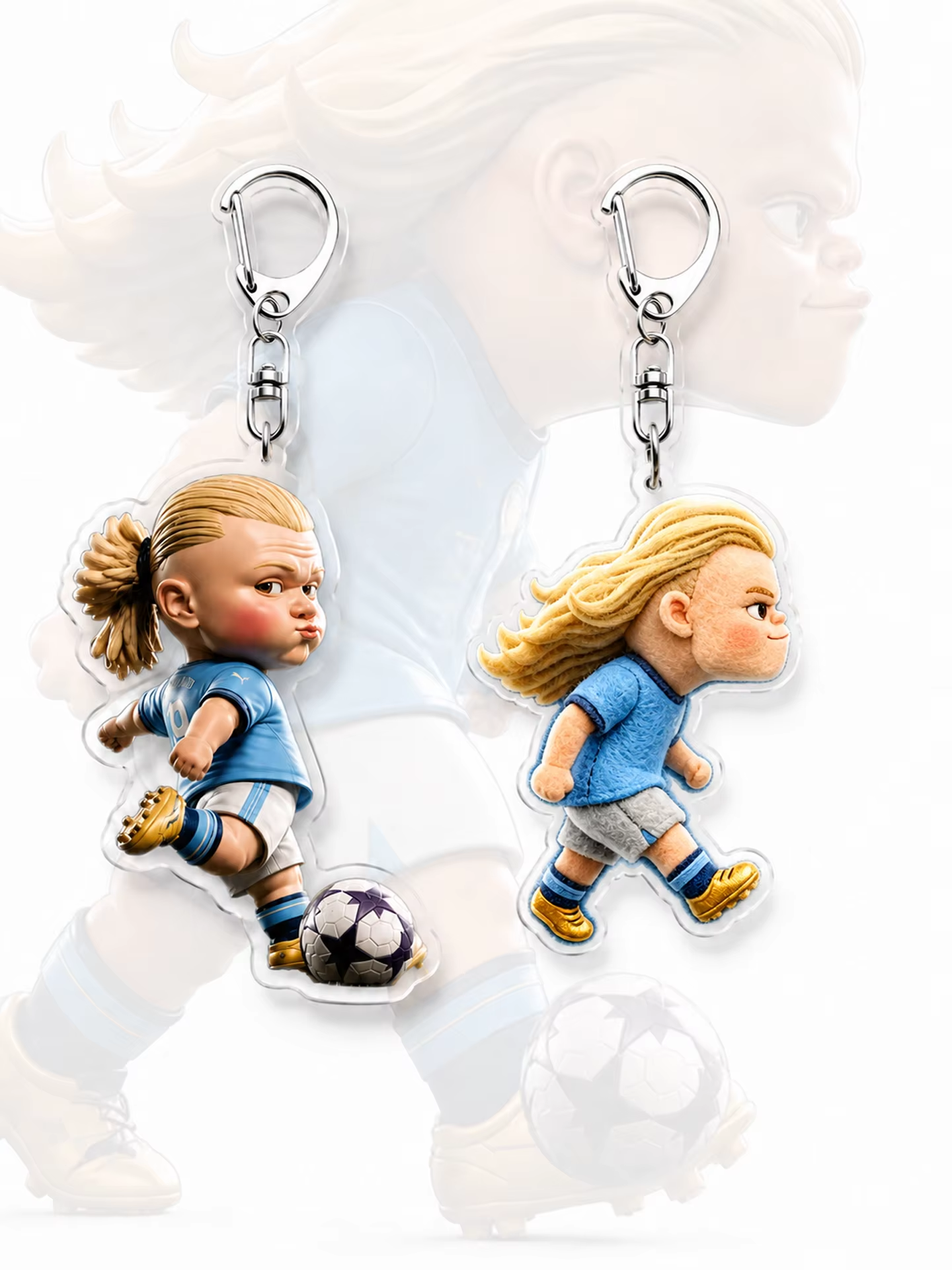 Q Version Harland Football Acrylic Keychain Cute Star Player Backpack Hanging Chain Fan Memorabilia Creative Gift Sports Decor