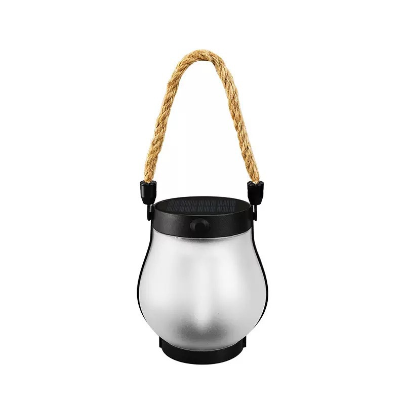 Portable Retro Camping Lantern Outdoor Bedroom study Hanging Tent Light Metal Handle Flashlight Vintage Garden Decorative Lights Outdoor Waterproof Solar Flame Lamp