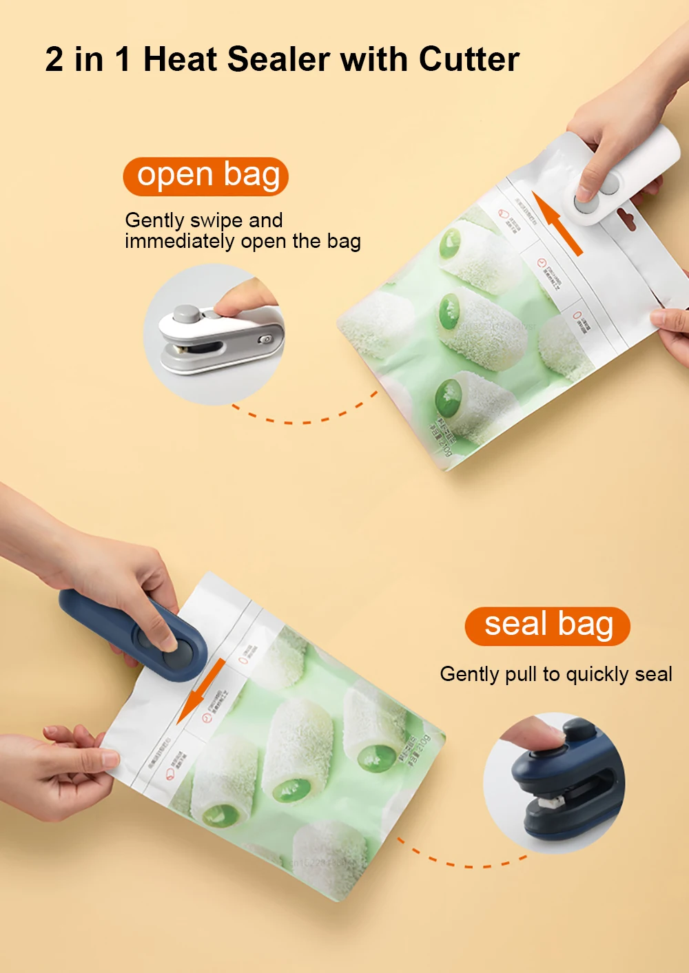 Mini sealing machine household plastic sealing machine snack moisture-proof sealing tool portable plastic bag food preservation plastic sealing machine