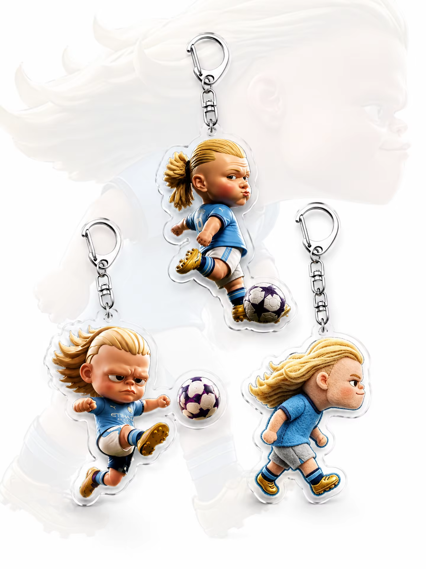 Q Version Harland Football Acrylic Keychain Cute Star Player Backpack Hanging Chain Fan Memorabilia Creative Gift Sports Decor