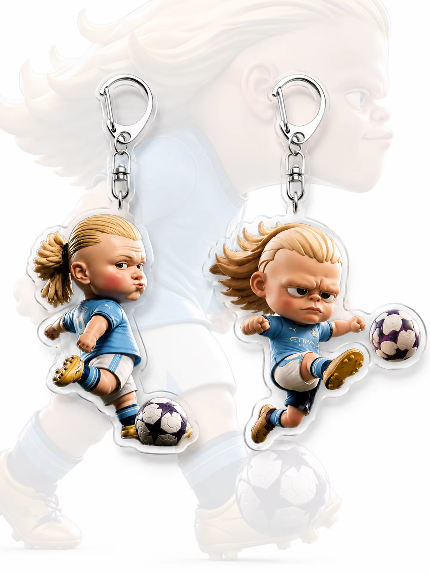 Q Version Harland Football Acrylic Keychain Cute Star Player Backpack Hanging Chain Fan Memorabilia Creative Gift Sports Decor