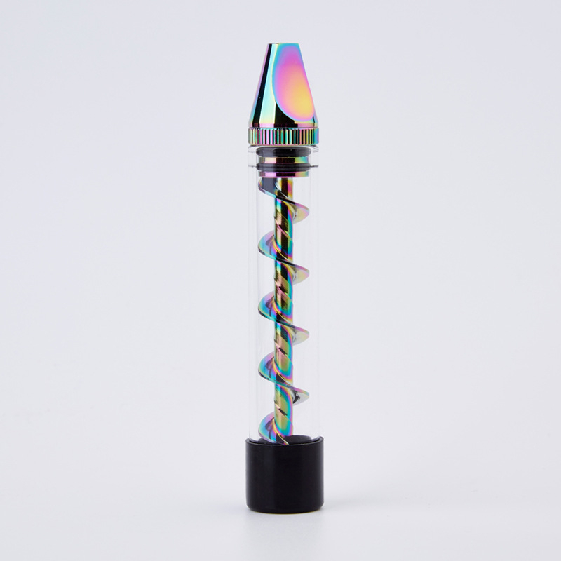 Spiral dry burning pipe Second generation flat mouthed spiral atomizer, new pipe glass twist blue dry herb atomizer