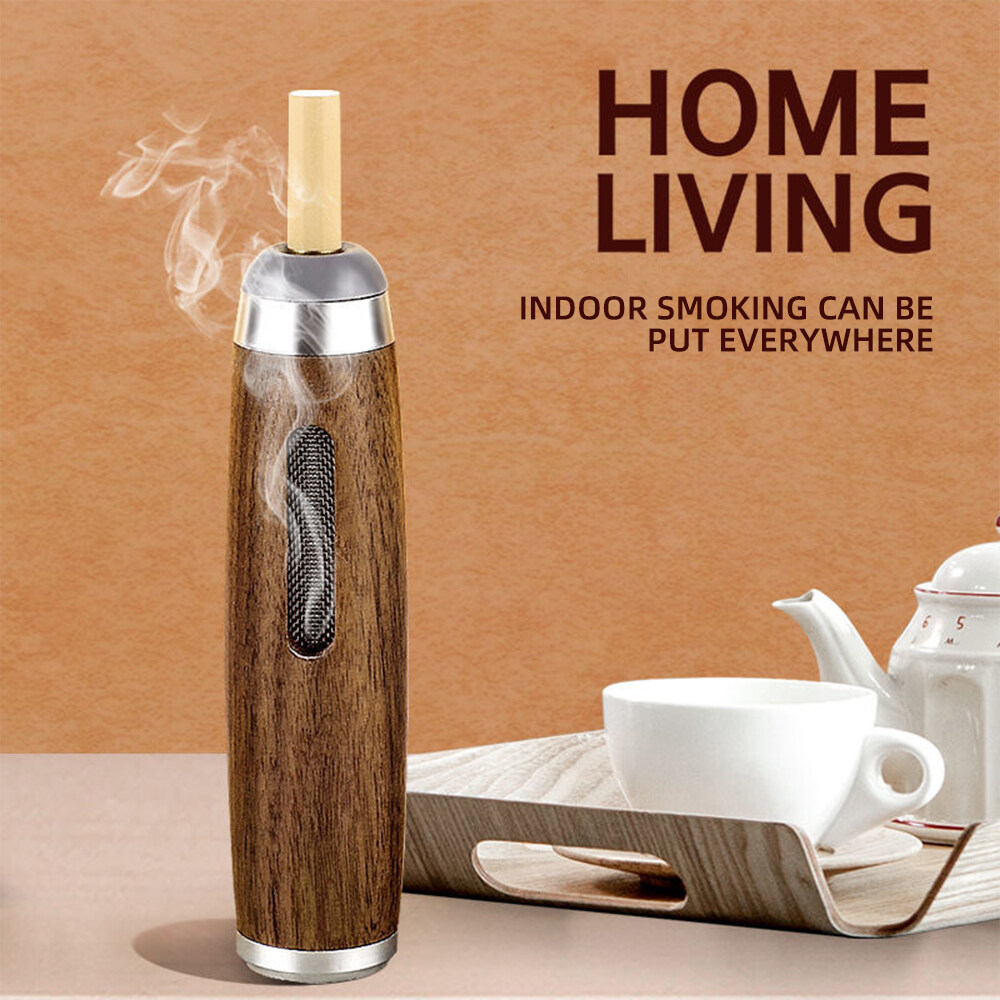 Auto Car Ashtray Car Interior Decoration Dust-free Smoking Ash Holder Wood Soot-flying Ashtray Creative Filter Anti Tool