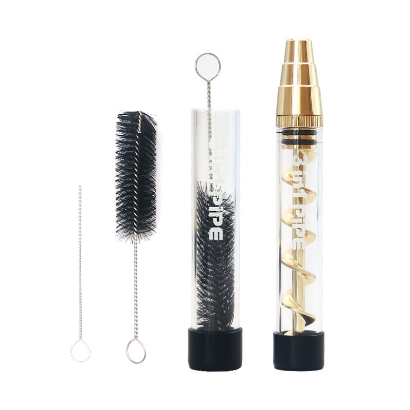 Spiral dry burning pipe Second generation flat mouthed spiral atomizer, new pipe glass twist blue dry herb atomizer
