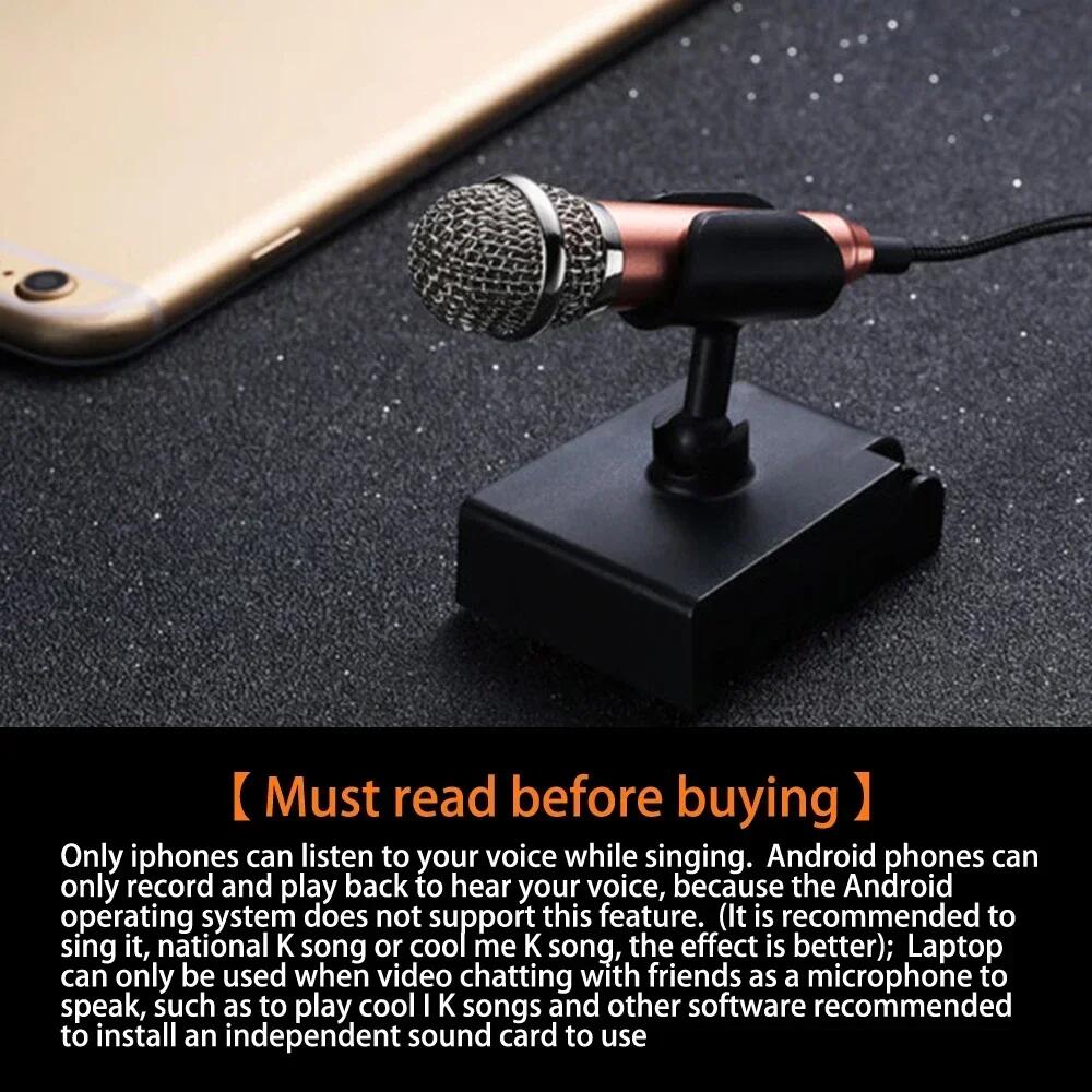 Newest Mini Jack 3.5mm Studio Lavalier Professional Microphone Handheld Mic for Computer for IPhone Ipad Karaoke