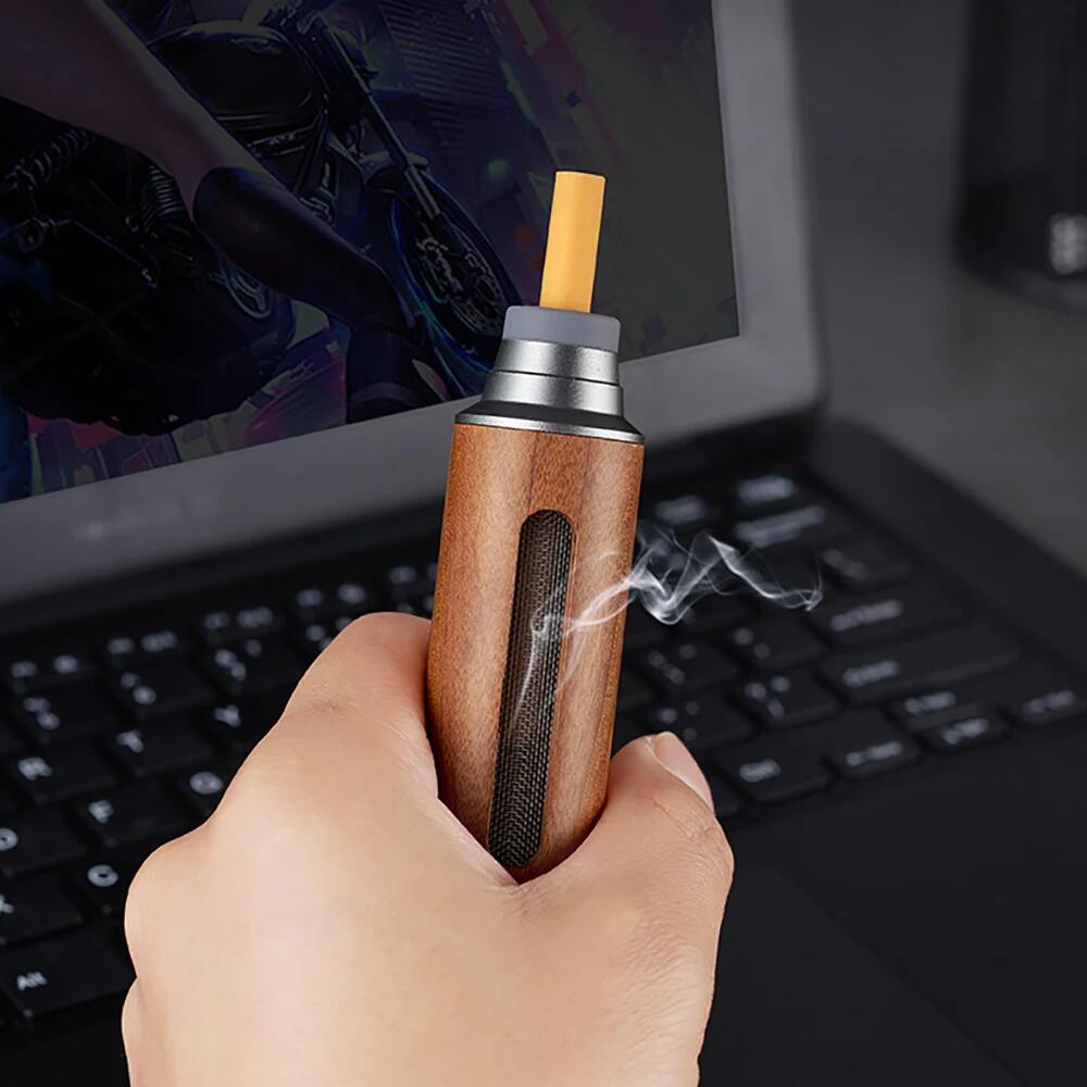 Auto Car Ashtray Car Interior Decoration Dust-free Smoking Ash Holder Wood Soot-flying Ashtray Creative Filter Anti Tool