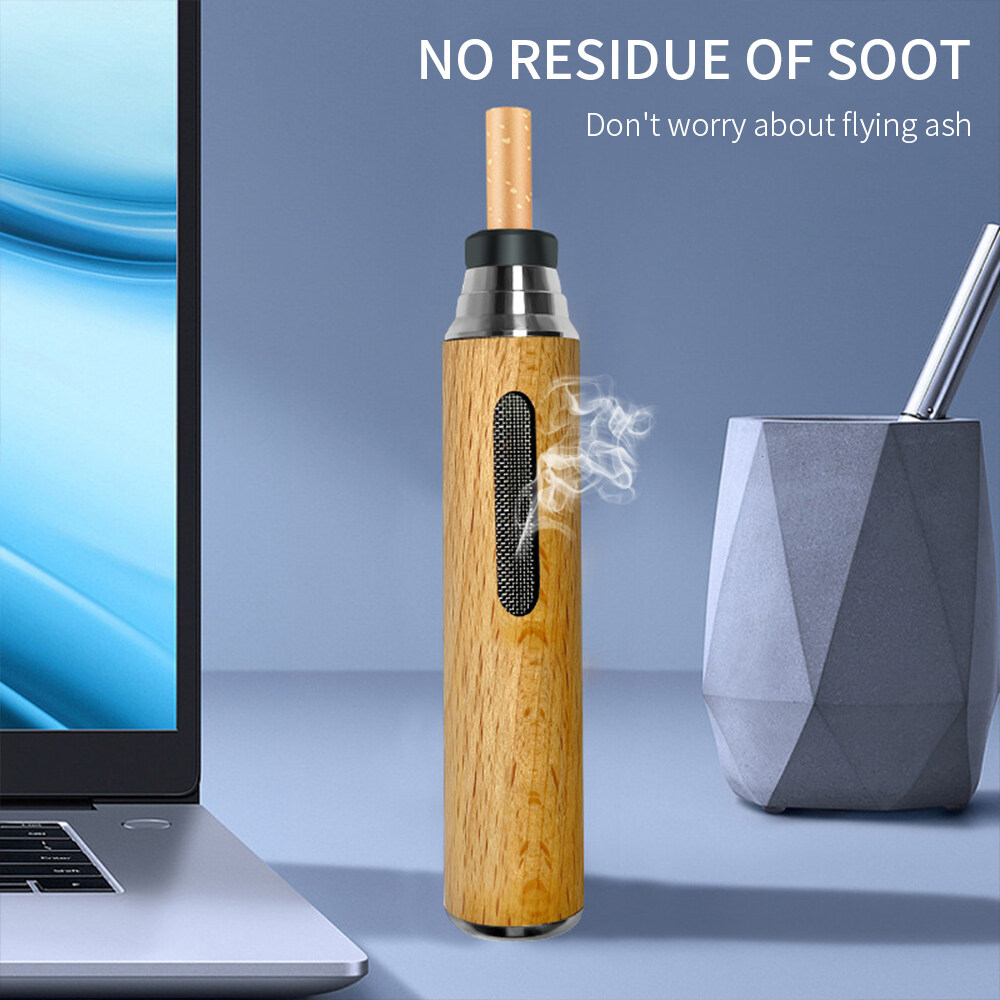 Auto Car Ashtray Car Interior Decoration Dust-free Smoking Ash Holder Wood Soot-flying Ashtray Creative Filter Anti Tool