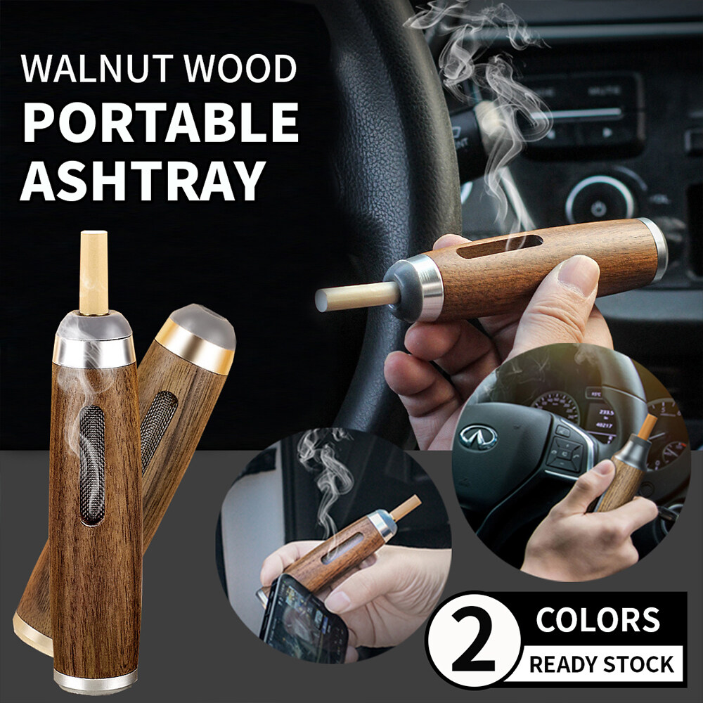 Auto Car Ashtray Car Interior Decoration Dust-free Smoking Ash Holder Wood Soot-flying Ashtray Creative Filter Anti Tool