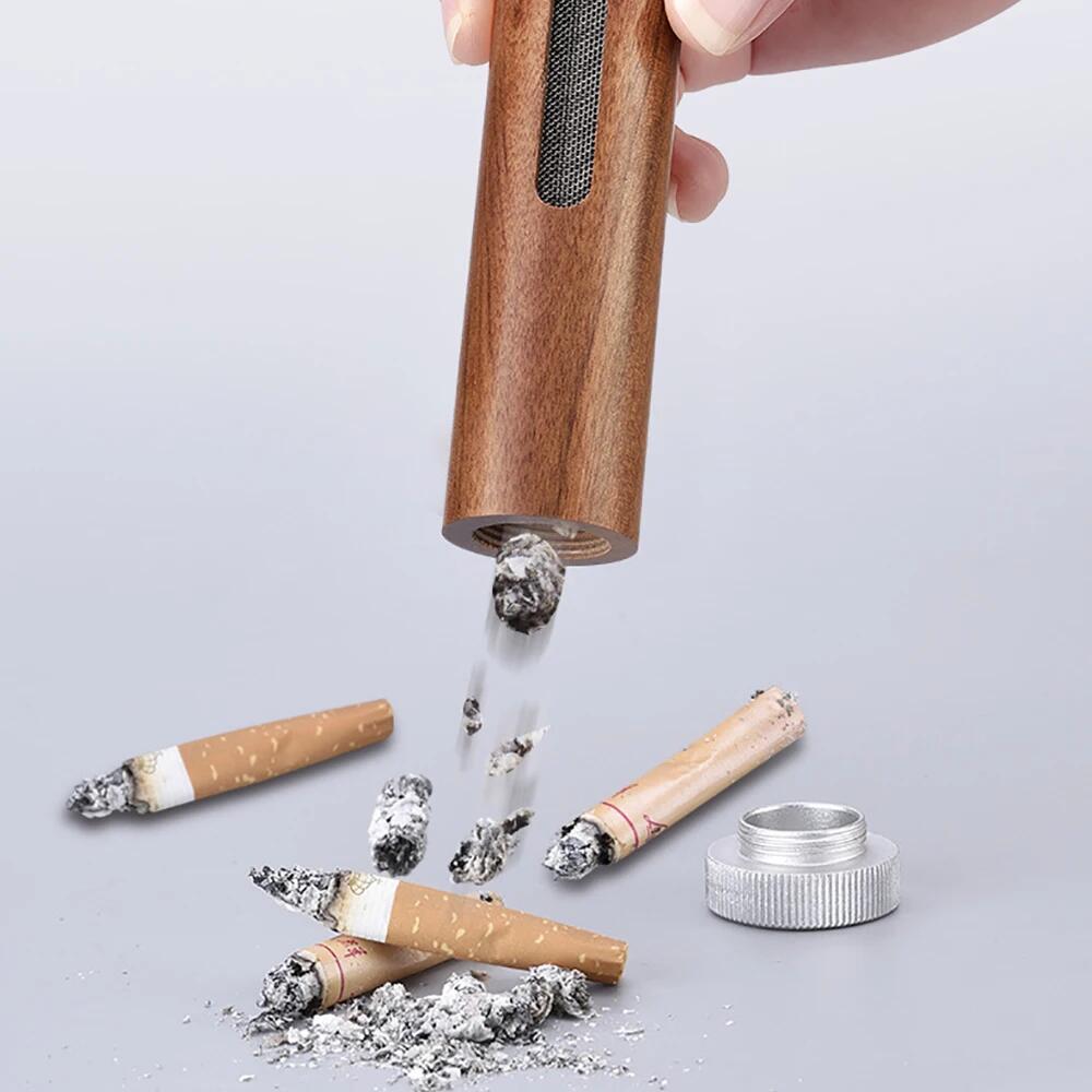 Auto Car Ashtray Car Interior Decoration Dust-free Smoking Ash Holder Wood Soot-flying Ashtray Creative Filter Anti Tool