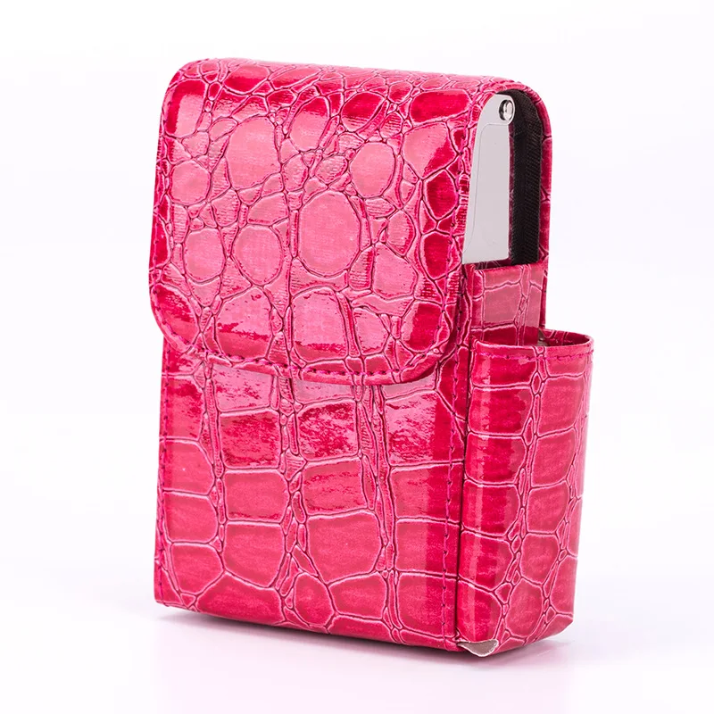 Portable PU Leather Cigarette Case Cover Gas Lighter Holder Box Waist Pocket Pack Belt Bag Smoking Accessories Gadgets for Men