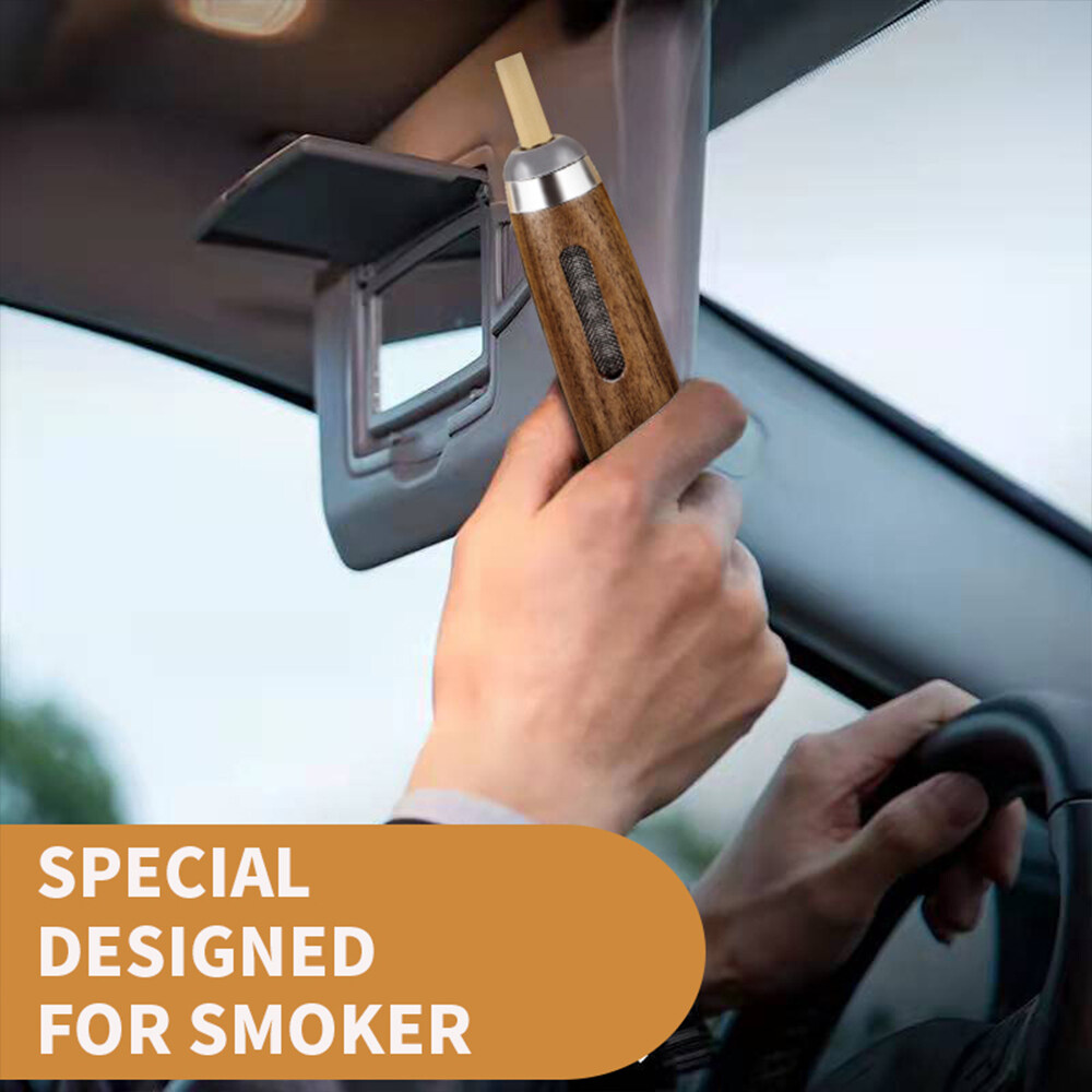 Auto Car Ashtray Car Interior Decoration Dust-free Smoking Ash Holder Wood Soot-flying Ashtray Creative Filter Anti Tool